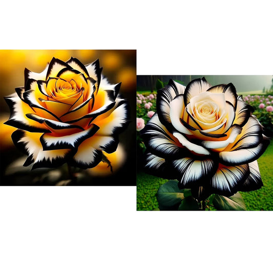 CSZPPQAF 2-Pack Diamond Painting Kits-Flower,Full Round Dril Diamond Art,13.8"×13.8",Relaxing Craft