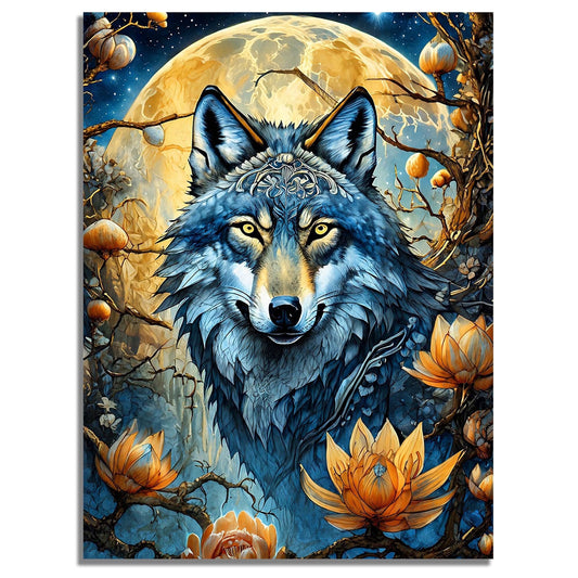 Mosaflare Animals Diamond Painting Kit,DIY Full Drill Wolf Diamond Art,Stress Relief Craft Art and Home Decor 12"×16"
