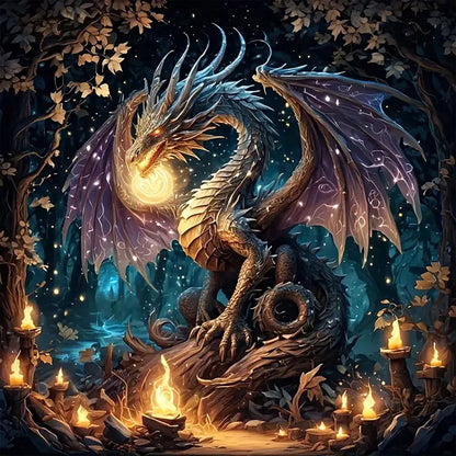 CSZPPQAF Dragon Diamond Painting Kits for Adults, Full Drill Round Gem Art Craft,13.8"×13.8"