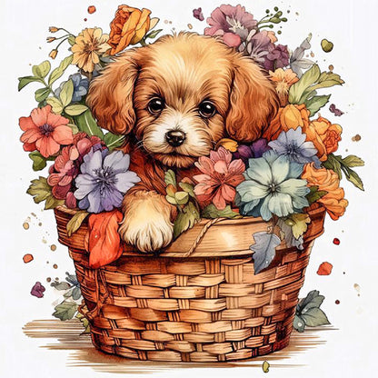 CSZPPQAF Diamond Art Kit,Dog Diamond Painting Kits for Beginners,Full Round Drill,Home Wall 13.8"*13.8"