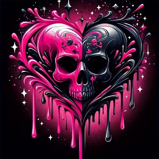 CSZPPQAF Skull Diamond Art Painting Kits,Full Round Drill Gem Art,Craft for Adults,Home Wall 13.8×13.8 inch