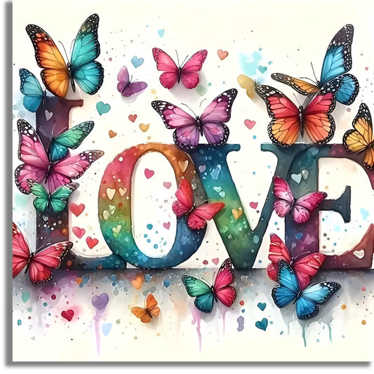 Mosaflare Love Alphabet Diamond Art Painting Kits,Art Craft Kits,Full Round Drill,Home Wall and Relaxing 14"×14"