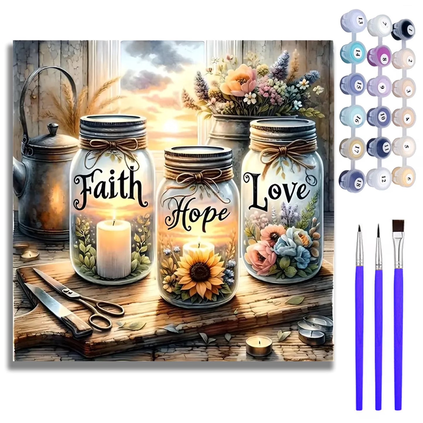 Mosaflare Paint by Numbers Kits for Adults,DIY Gnome Art Craft Oil painting Set,Home Wall Decor 16"×16"