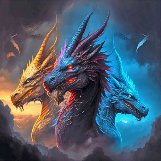 CSZPPQAF Dragon Diamond Painting Kits for Adults, Full Drill Round Diamond Art Craft,13.8"×13.8"