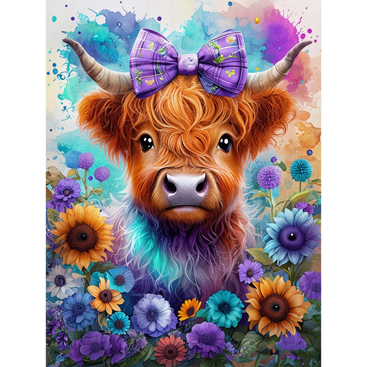 CSZPPQAF 5D Diamond Painting Kits-Cow,Full Round Drill Diamond Art,Craft for Adults,Home Wall 11.8×15.8 inch