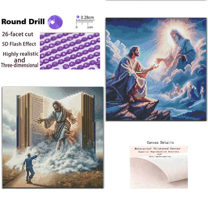 CSZPPQAF 2-Pack Jesus Diamond Painting Kits for Adults - Full Round Drill, Textured Diamond Art for Home Wall Decor