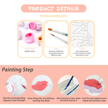 Mosaflare Paint by Numbers Kits for Adults,DIY Flower Art Craft Oil Painting Set,Home Wall Decor 16"×20"