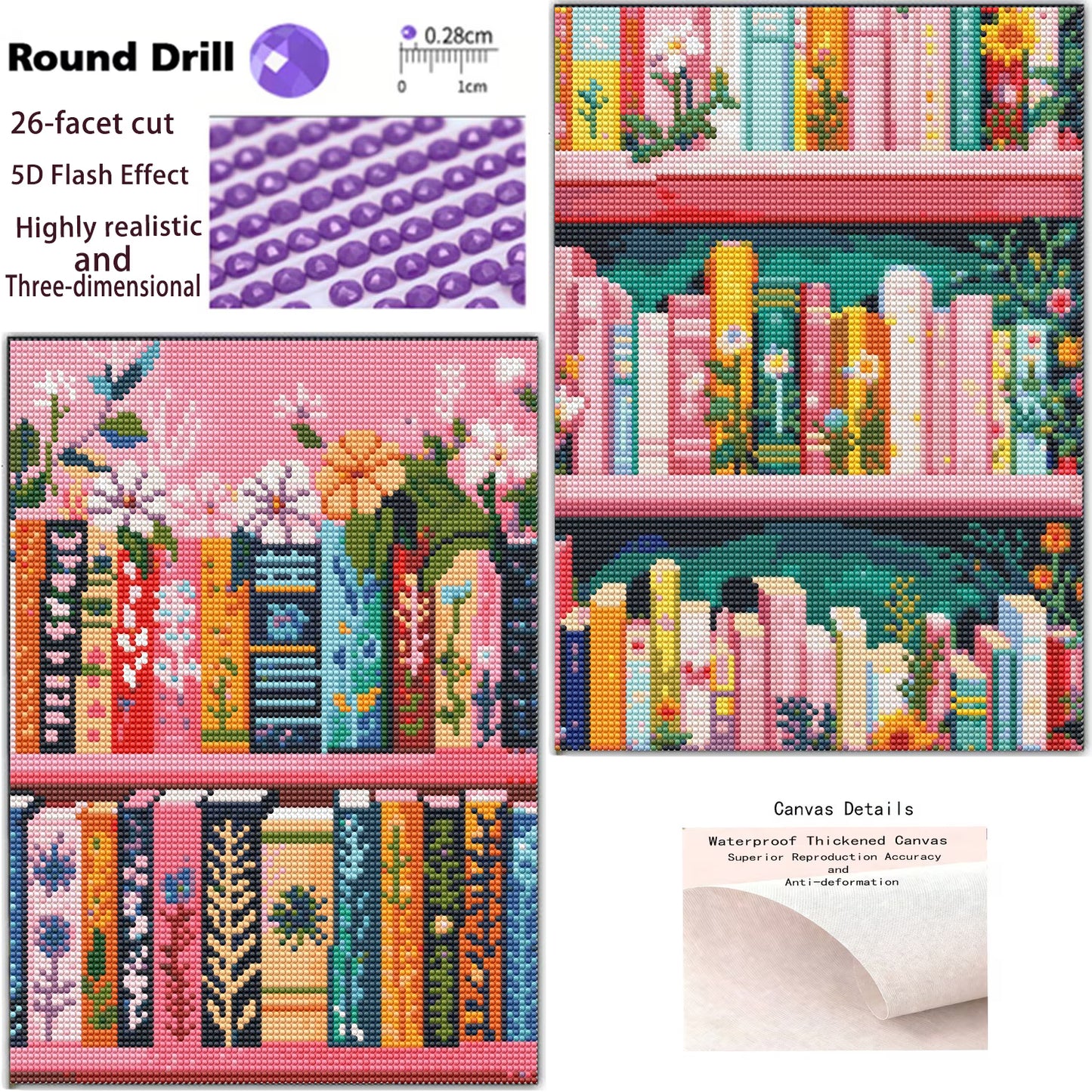 CSZPPQAF Book Diamond Painting Kits,2-Pack Full Round Dril Diamond Art,11.8"×15.8",Relaxing Craft