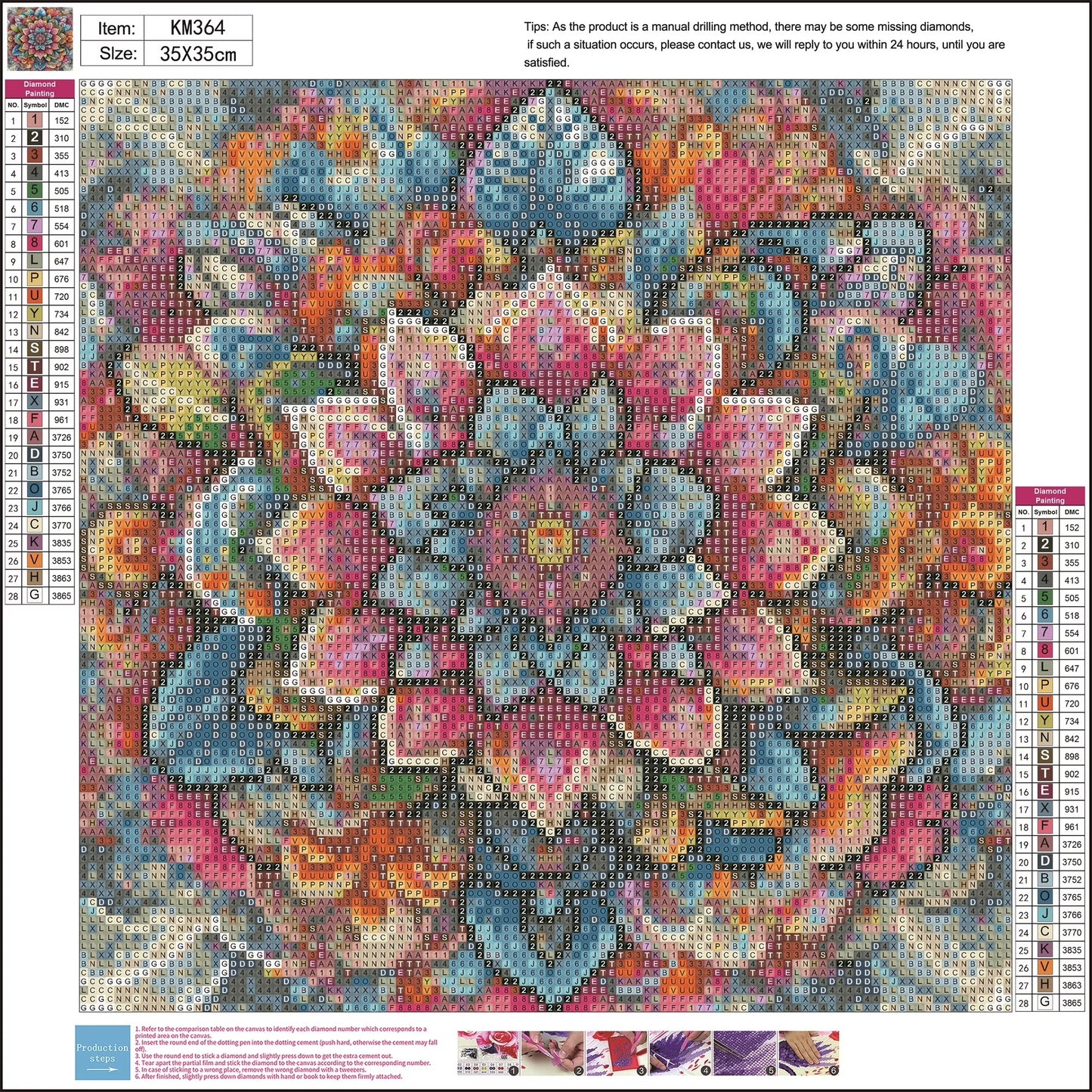 CSZPPQAF Diamond Painting Kits for Adults 13.8×13.8 in,Hundred Flowers 5D DIY Diamond Art Kit for Home Wall Decor