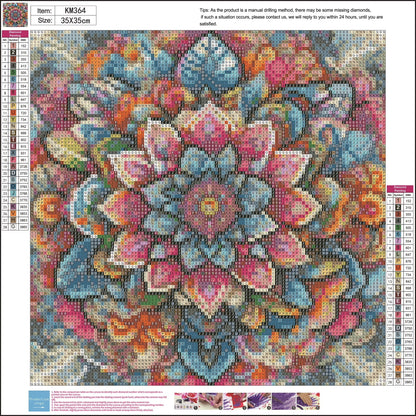 CSZPPQAF Diamond Painting Kits for Adults 13.8×13.8 in,Hundred Flowers 5D DIY Diamond Art Kit for Home Wall Decor