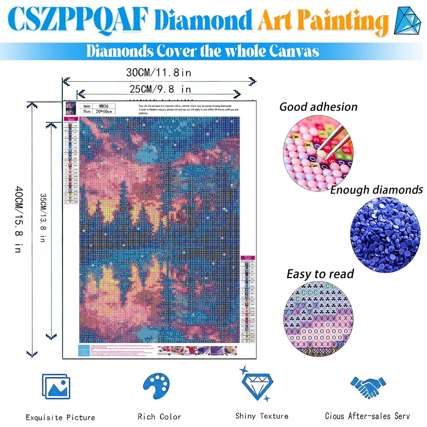 CSZPPQAF 5D DIY Diamond Art Kits for Adults Beginners,Starry Sky Diamond Painting Kits for Home Wall Decor 11.8x15.8in.