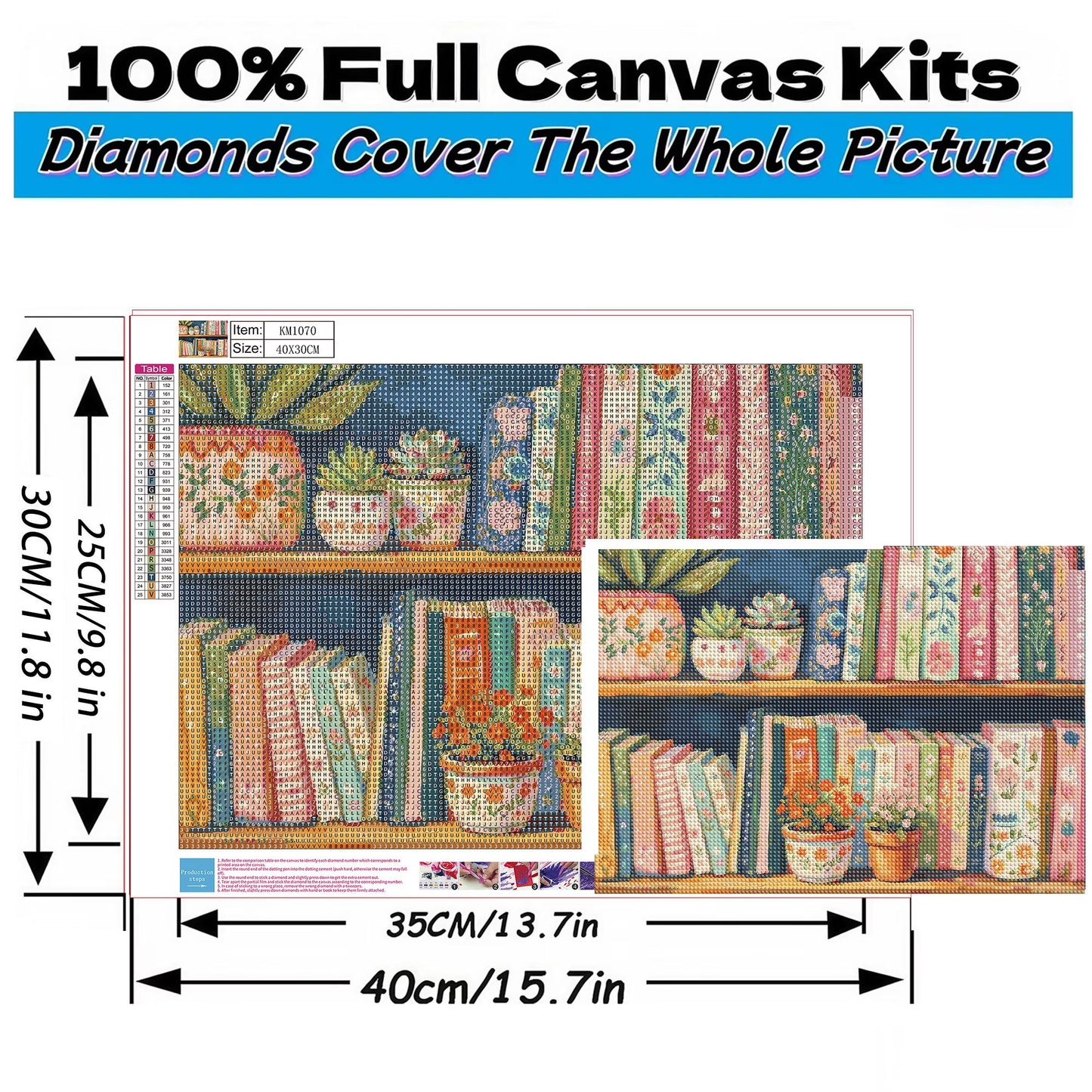 Mosaflare Diamond Art Painting Kits-Books,Art Craft Kits,Full Round Drill,Home Wall and Relaxing 12×16 inch