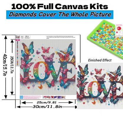 Mosaflare Love Alphabet Diamond Art Painting Kits,Art Craft Kits,Full Round Drill,Home Wall and Relaxing 14"×14"