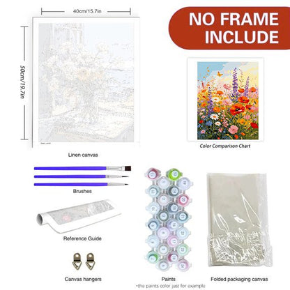 Mosaflare Flowers Paint by Numbers Kit for Adults,DIY Craft for Adults 16"x20" Canvas