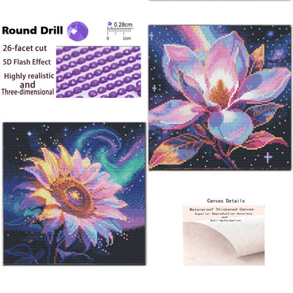 CSZPPQAF 2-Pack Diamond Painting for Adults-Flower,Full Round Drill Diamond Art Kits, Relaxing Craft & Wall Decor