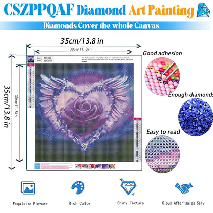 CSZPPQAF Diamond Painting for Adults-Rose,Full Round Drill Diamond Art Kits, Relaxing Craft & Wall Decor