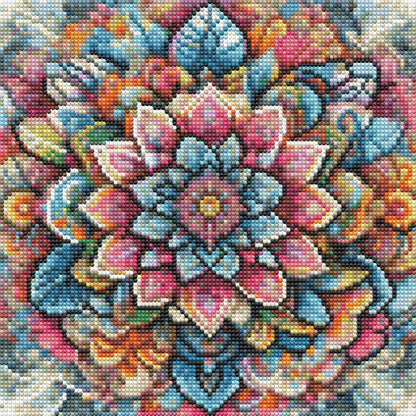 CSZPPQAF Diamond Painting Kits for Adults 13.8×13.8 in,Hundred Flowers 5D DIY Diamond Art Kit for Home Wall Decor