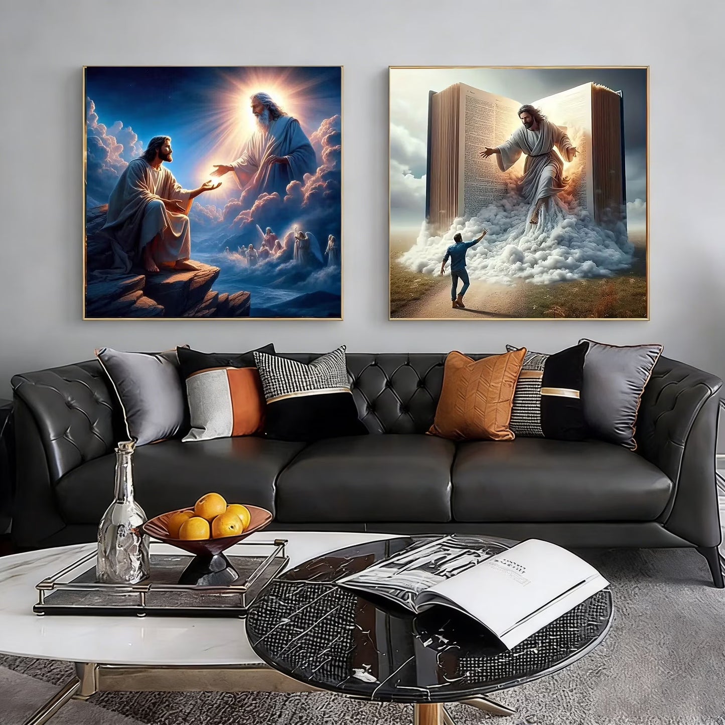 CSZPPQAF 2-Pack Jesus Diamond Painting Kits for Adults - Full Round Drill, Textured Diamond Art for Home Wall Decor