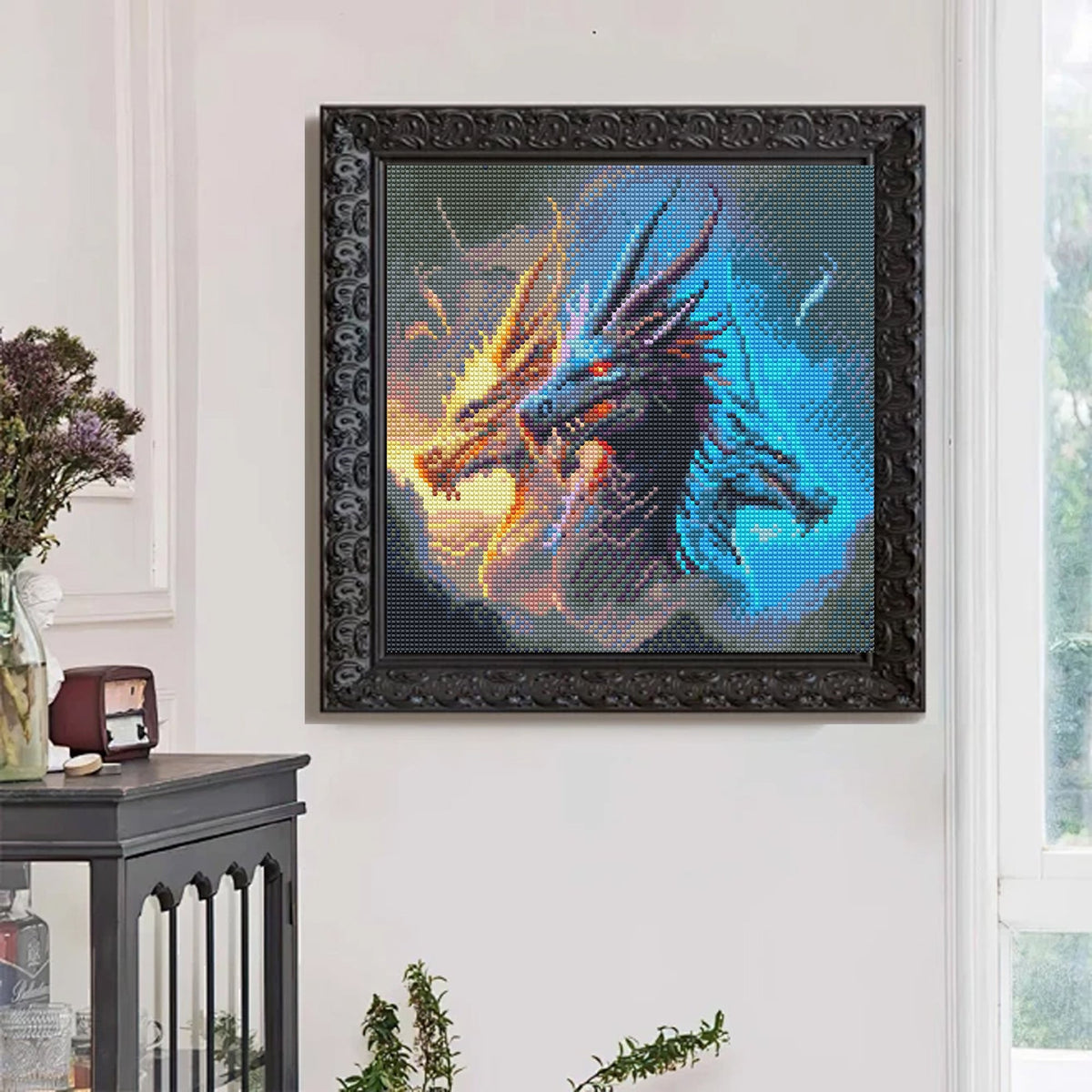 CSZPPQAF Dragon Diamond Painting Kits for Adults, Full Drill Round Diamond Art Craft,13.8"×13.8"
