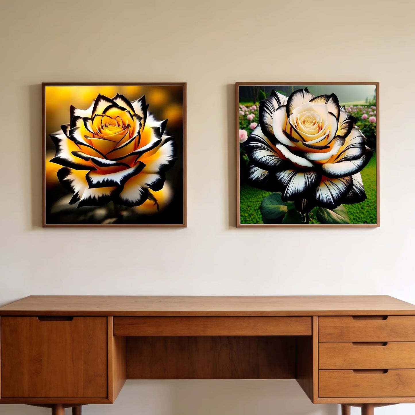 CSZPPQAF 2-Pack Diamond Painting Kits-Flower,Full Round Dril Diamond Art,13.8"×13.8",Relaxing Craft