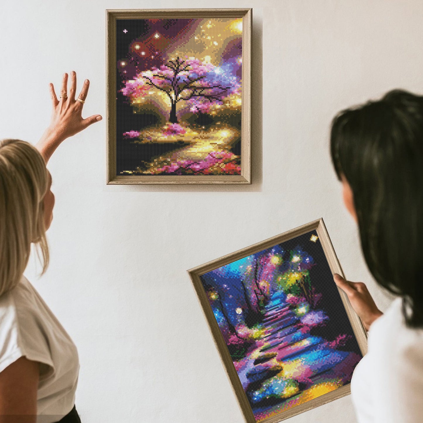 Mosaflare 4-Pack Diamond Art Painting Kits,Trees Art Craft Kits,Full Round Drill,Home Wall and Relaxing 12"×16"