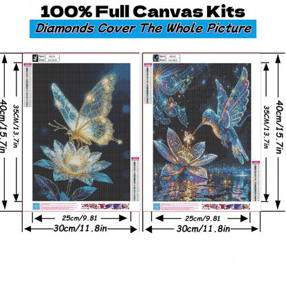 Mosaflare Diamond Art Painting Kits,2-Pack Shiny Craft Kits,Full Round Drill,Home Wall and Relaxing 12"×16"