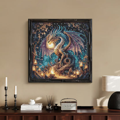 CSZPPQAF Dragon Diamond Painting Kits for Adults, Full Drill Round Gem Art Craft,13.8"×13.8"