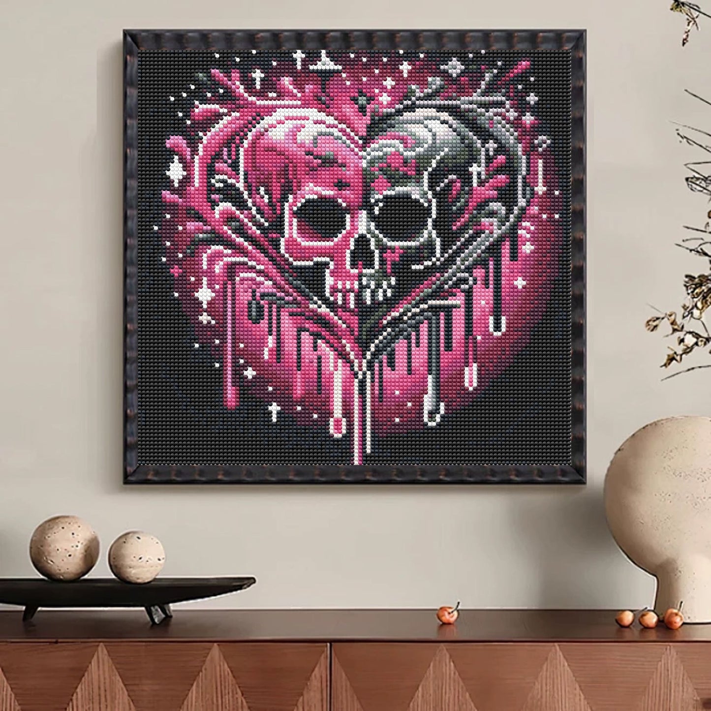 CSZPPQAF Skull Diamond Art Painting Kits,Full Round Drill Gem Art,Craft for Adults,Home Wall 13.8×13.8 inch