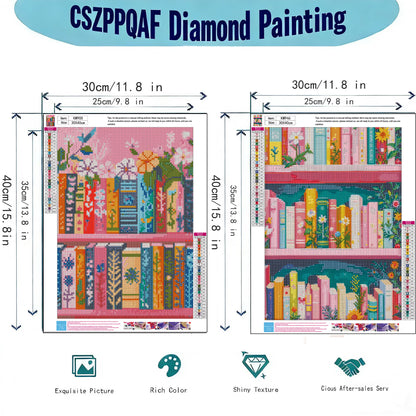 CSZPPQAF Book Diamond Painting Kits,2-Pack Full Round Dril Diamond Art,11.8"×15.8",Relaxing Craft