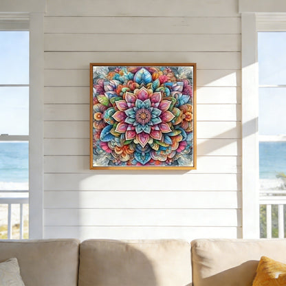 CSZPPQAF Diamond Painting Kits for Adults 13.8×13.8 in,Hundred Flowers 5D DIY Diamond Art Kit for Home Wall Decor