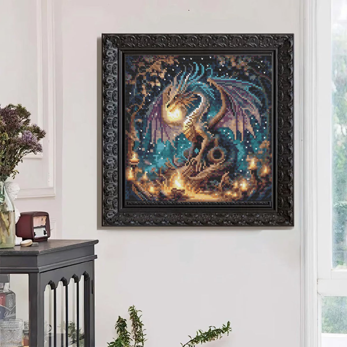 CSZPPQAF Dragon Diamond Painting Kits for Adults, Full Drill Round Gem Art Craft,13.8"×13.8"