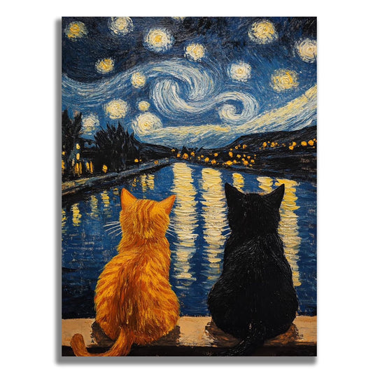 Mosaflare Cat Diamond Painting Kits,Full Round Drill Diamond Art Kit for Adults,Home Wall and Relaxing Art Craft
