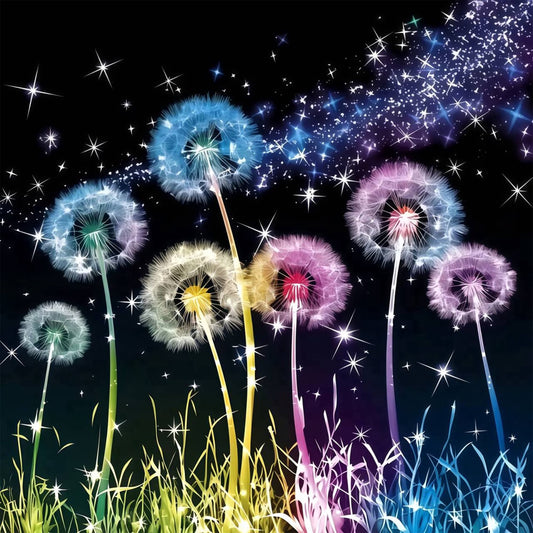 CSZPPQAF Diamond Painting for Adults-Dandelion,Full Round Drill Diamond Art Kits, Relaxing Craft & Wall Decor