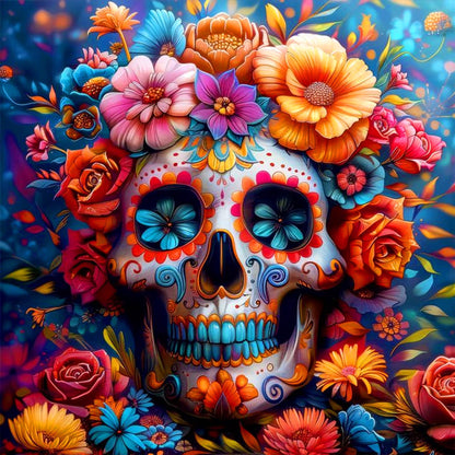 CSZPPQAF Skull Diamond Painting Kits for Adults, Full Drill Round Diamond Art Craft,13.8"×13.8"