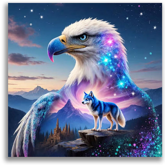 Mosaflare Diamond Art Painting Kits-Eagles,Art Craft Kits,Full Round Drill,Home Wall and Relaxing 14×14 inch