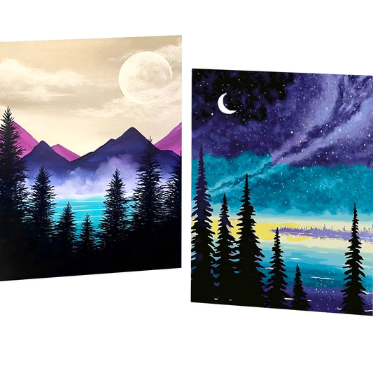 Mosaflare Sky Diamond Art Painting Kits,2-Pack Art Craft Kits,Full Round Drill,Home Wall and Relaxing 12"×16"