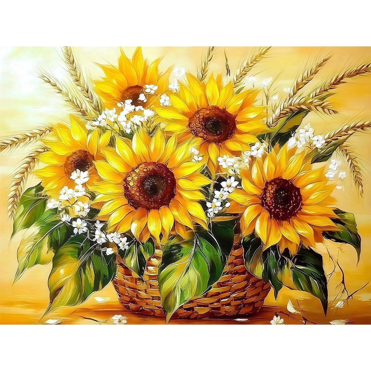 CSZPPQAF Diamond Painting for Adults—Sunflower, Full Round Drill Diamond Art Kits, Relaxing Craft & Wall Decor
