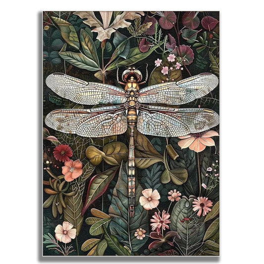Mosaflare Dragonfly Diamond Painting Kits,Full Round Drill Diamond Art Kit for Adults,Home Wall and Relaxing Art Craft