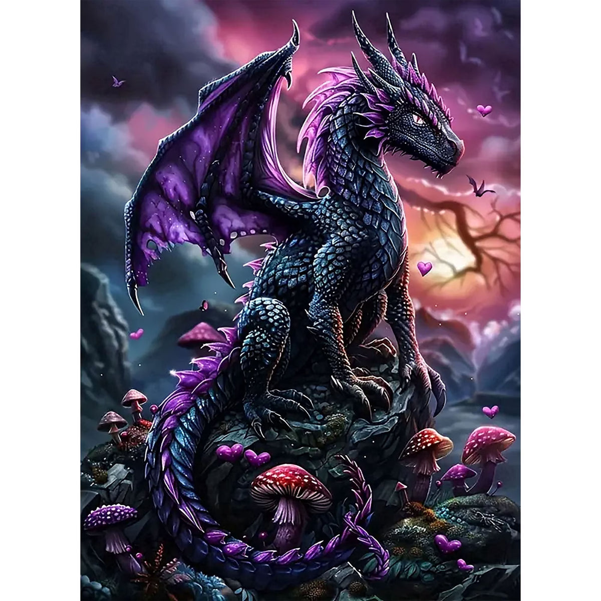 CSZPPQAF Dragon Diamond Painting Kits for Adults, Full Drill Round Diamond Art Craft,11.8"×15.8"