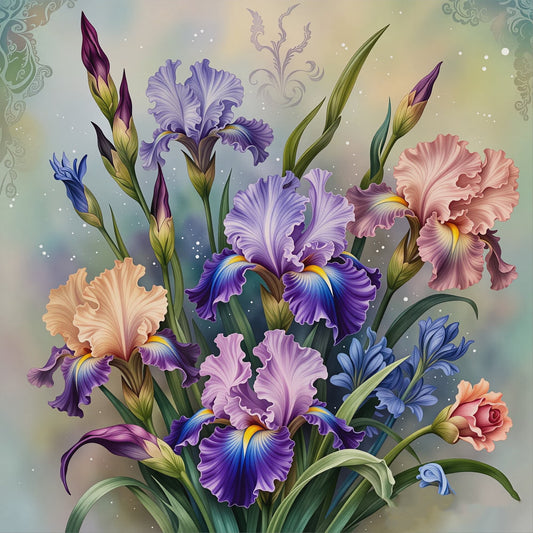 CSZPPQAF 5D Flower Diamond Painting Kits,Full Round Drill Diamond Art,Craft for Adults,Home Wall 13.8×13.8 inch