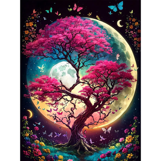CSZPPQAF Diamond Art Kit,Life Tree Diamond Painting Kits for Beginners,Full Round Drill,Home Wall 11.8"*15.8"
