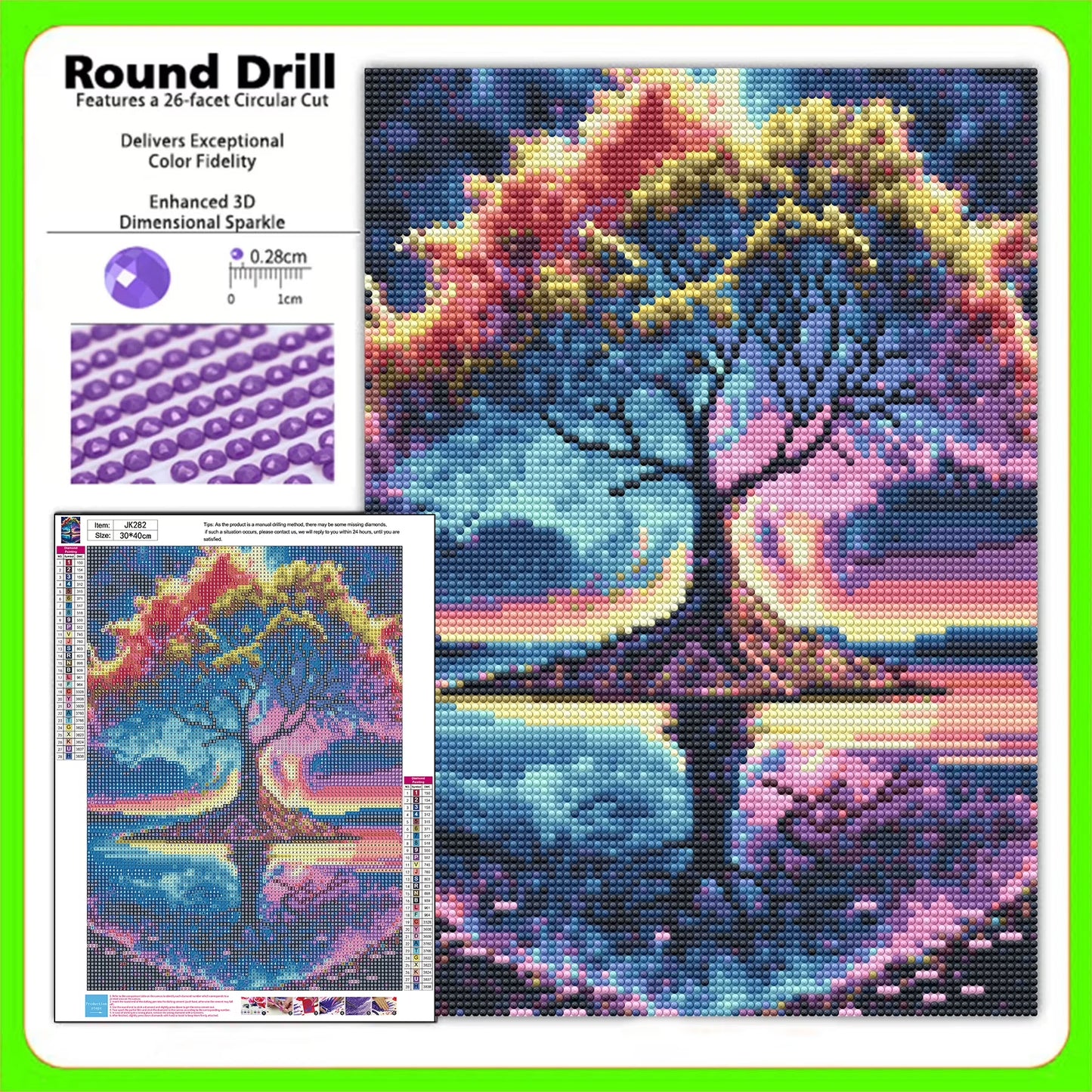CSZPPQAF Diamond Painting Kits-Life Tree,Full Round Drill Gem Art,Relaxing Craft & Home Wall Decor