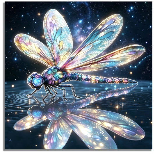 Mosaflare Dragonfly Diamond Painting Kit,DIY Full Drill Diamond Art,Stress Relief Craft Art and Home Decor 14"×14"