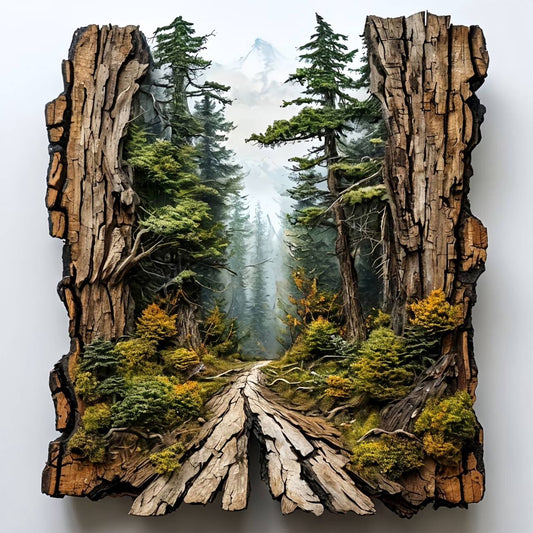 CSZPPQAF Diamond Painting Kits,Forest Art Craft,Full Round Drill Diamond Art,Home Wall Decor 13.8"×13.8"