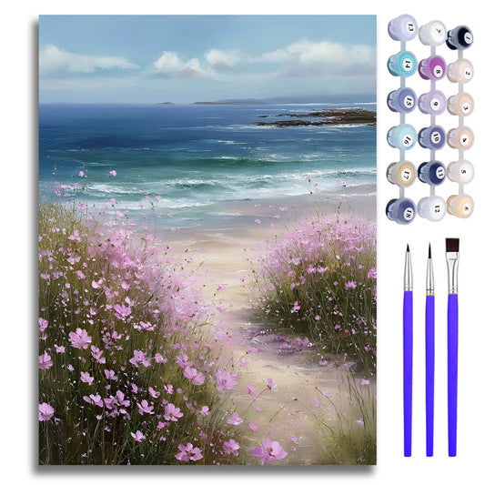Mosaflare Paint by Numbers Kit for Beginners-Retro,DIY Craft for Adults 16"x20" Canvas