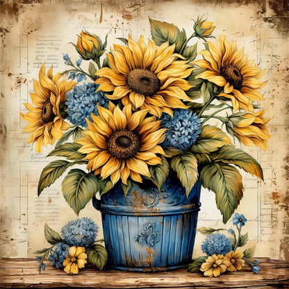CSZPPQAF Sunflower Diamond Painting Kits,5D Full Round Drill Diamond Art,Craft for Adults,Home Wall 13.8×13.8 inch