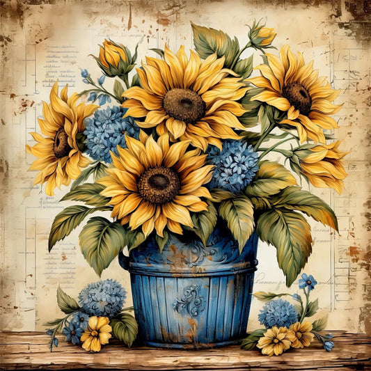 CSZPPQAF Sunflower Diamond Painting Kits,5D Full Round Drill Diamond Art,Craft for Adults,Home Wall 13.8×13.8 inch