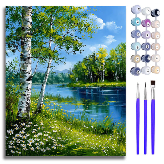 Mosaflare Paint by Numbers Kit for Beginners-Nature,DIY Craft for Adults 16"x20" Canvas