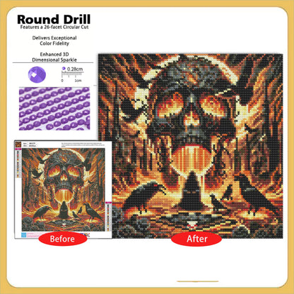 CSZPPQAF Diamond Painting for Adults-Skull,Full Round Drill Diamond Art Kits, Relaxing Craft & Wall Decor