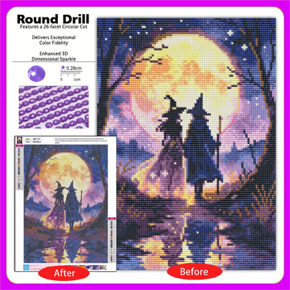 CSZPPQAF Diamond Painting for Adults-Wizard,Full Round Drill Diamond Art Kits, Relaxing Craft & Wall Decor